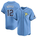 Silnrao T.Bay Rays #12 Wade Boggs Player Light Blue Home Limited Stitched Jerseys