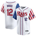 Silnrao T.Bay Rays #12 Wade Boggs Player White 2025 Independence Day Vapor Premier Limited Stitched Jerseys