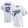 Silnrao T.Bay Rays #12 Wade Boggs Player White City Connect Home Stitched Jerseys