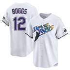 Silnrao T.Bay Rays #12 Wade Boggs Player White City Connect Home Stitched Jerseys