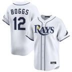 Silnrao T.Bay Rays #12 Wade Boggs Player White Home Limited Stitched Jerseys