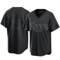 Silnrao T.Bay Rays #13 Junior Caminero Player Black Home Game Stitched Jerseys