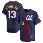 Silnrao T.Bay Rays #13 Junior Caminero Player Navy All-star Limited Stitched Jersey