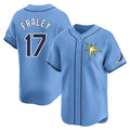 Silnrao T.Bay Rays #17 Jake Fraley Player Light Blue Home Limited Stitched Jerseys