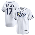 Silnrao T.Bay Rays #17 Jake Fraley Player White Home Limited Stitched Jerseys