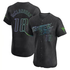 Silnrao T.Bay Rays #18 Shane McClanahan Player Black City Connect Home Limited Elite Stitched Jerseys