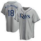 Silnrao T.Bay Rays #18 Shane McClanahan Player Gray Home Game Stitched Jerseys