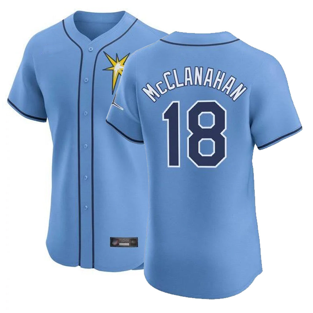 Silnrao T.Bay Rays #18 Shane McClanahan Player Light Blue Home Limited Stitched Jerseys