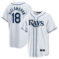 Silnrao T.Bay Rays #18 Shane McClanahan Player White Home Game Stitched Jerseys