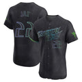 Silnrao T.Bay Rays #22 Griffin Jax Player Black City Connect Home Limited Elite Stitched Jerseys
