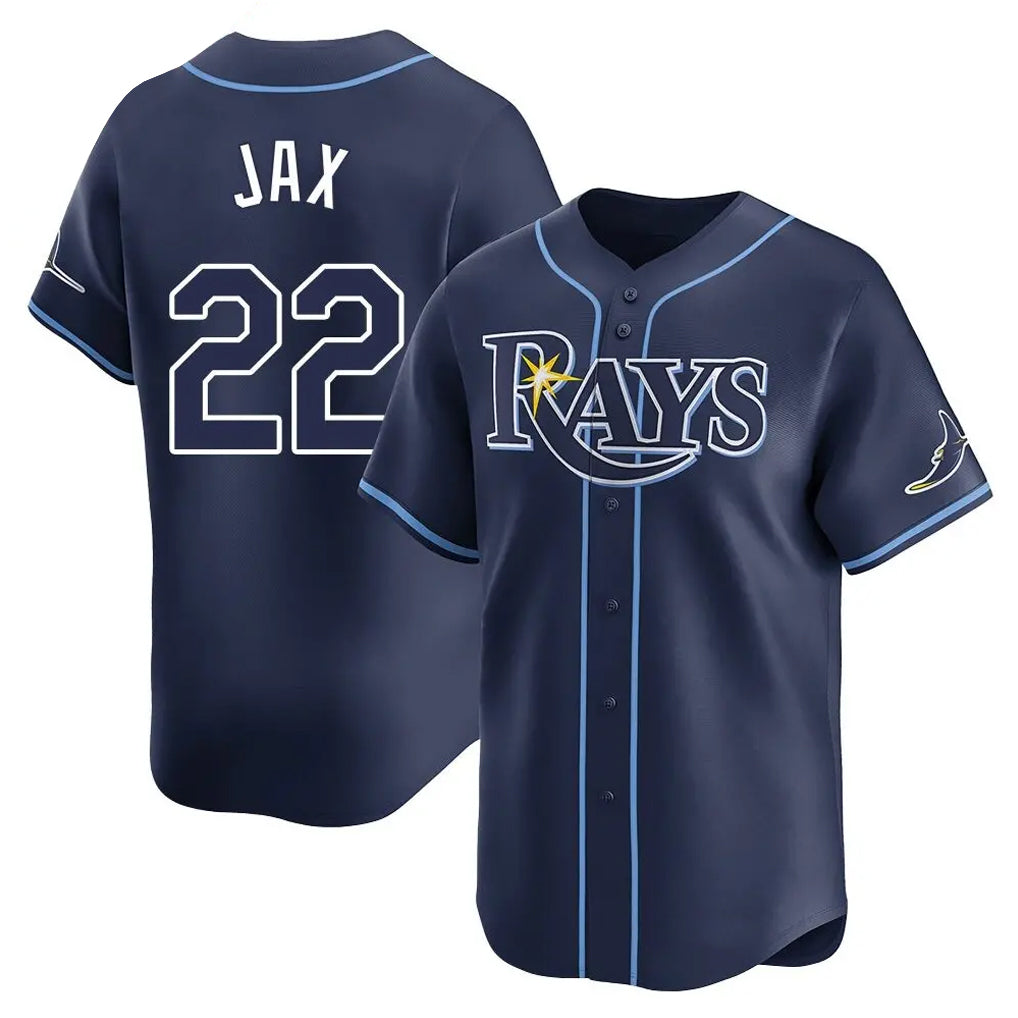 Silnrao T.Bay Rays #22 Griffin Jax Player Navy Home Limited Stitched Jerseys
