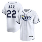 Silnrao T.Bay Rays #22 Griffin Jax Player White Home Limited Stitched Jerseys