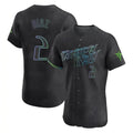 Silnrao T.Bay Rays #2 Yandy Diaz Player Black City Connect Home Limited Elite Stitched Jerseys