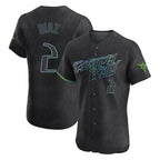 Silnrao T.Bay Rays #2 Yandy Diaz Player Black City Connect Home Limited Elite Stitched Jerseys