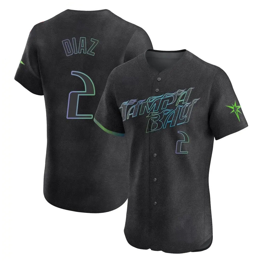Silnrao T.Bay Rays #2 Yandy Diaz Player Black City Connect Home Limited Elite Stitched Jerseys
