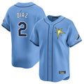 Silnrao T.Bay Rays #2 Yandy Diaz Player Light Blue Home Limited Stitched Jerseys