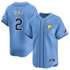Silnrao T.Bay Rays #2 Yandy Diaz Player Light Blue Home Limited Stitched Jerseys