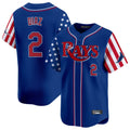 Silnrao T.Bay Rays #2 Yandy Diaz Player Royal 2025 Independence Day Vapor Premier Limited Stitched Jerseys