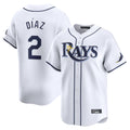 Silnrao T.Bay Rays #2 Yandy Diaz Player White Home Limited Stitched Jerseys
