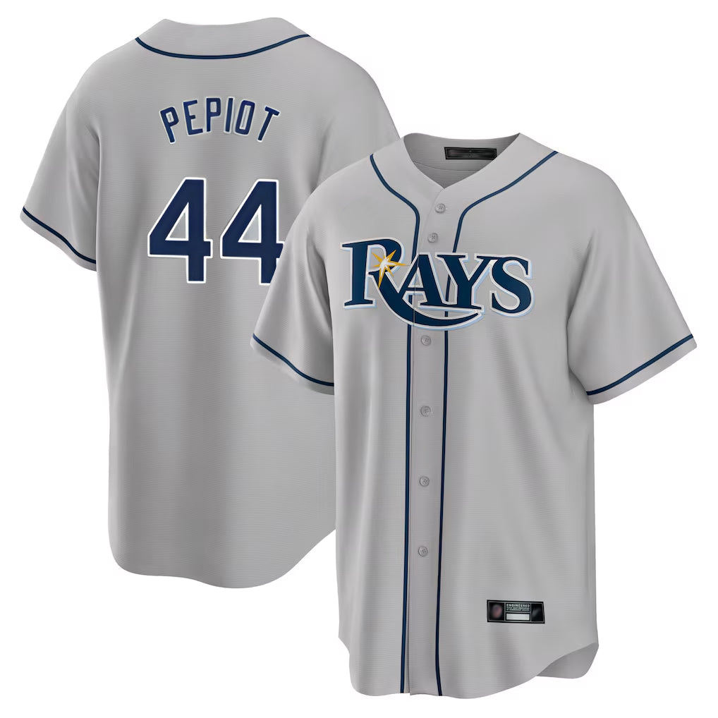 Silnrao T.Bay Rays #44 Ryan Pepiot Player Gray Home Limited Stitched Jerseys