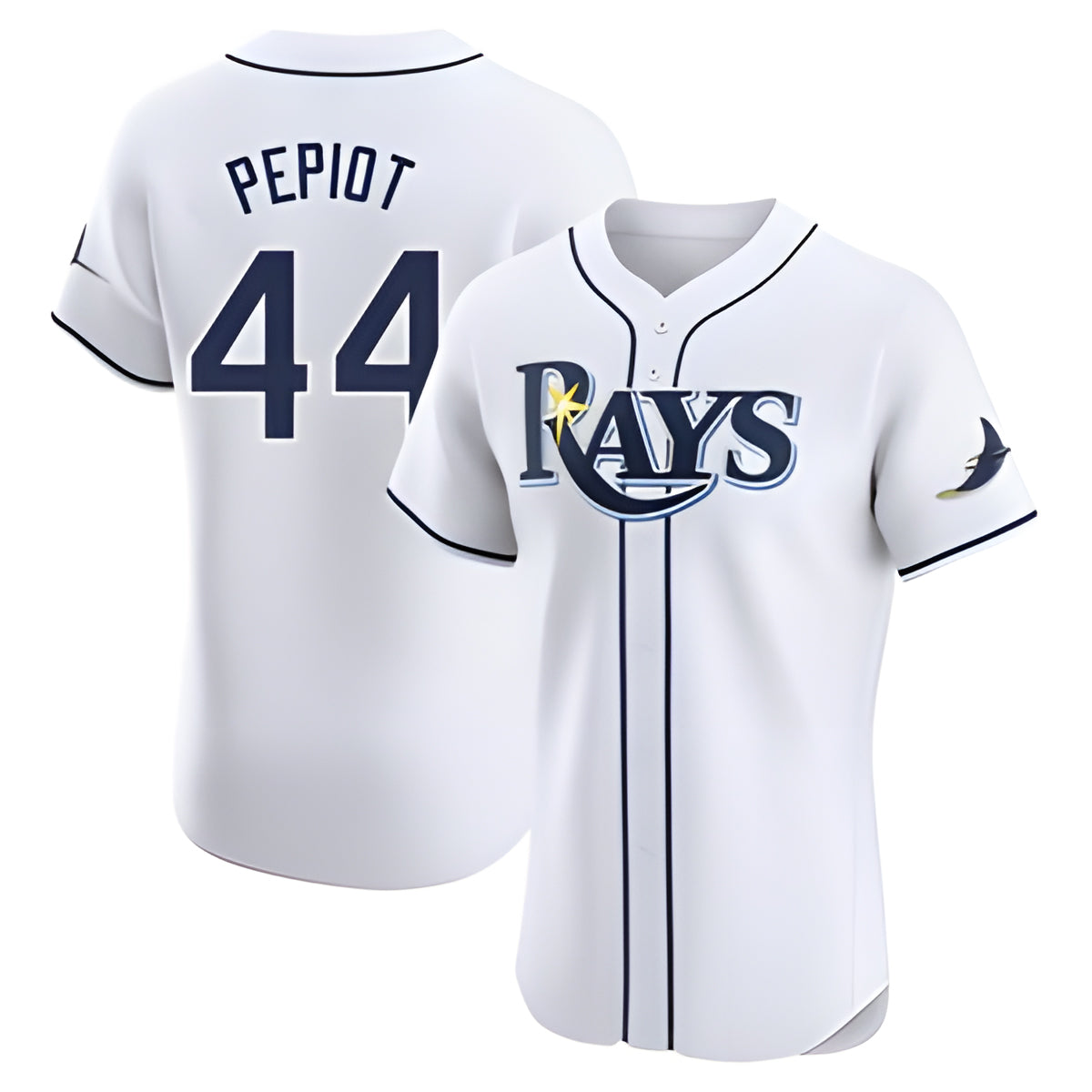 Silnrao T.Bay Rays #44 Ryan Pepiot Player White Home Limited Elite Stitched Jerseys