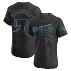 Silnrao T.Bay Rays #57 Drew Rasmussen Player Black City Connect Home Limited Elite Stitched Jerseys