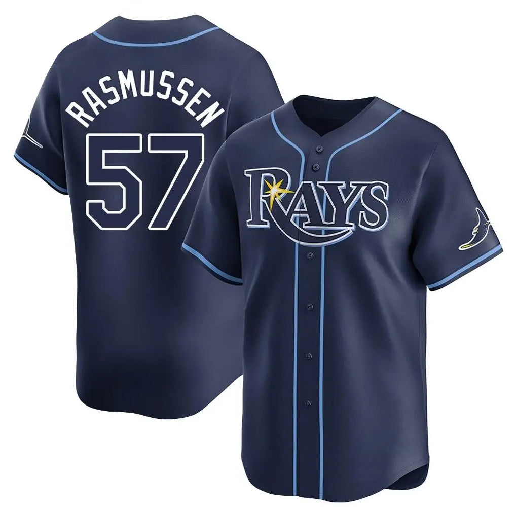 Silnrao T.Bay Rays #57 Drew Rasmussen Player Navy Home Limited Stitched Jerseys