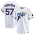 Silnrao T.Bay Rays #57 Drew Rasmussen Player White City Connect Home Stitched Jerseys