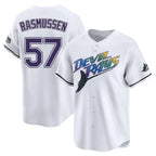 Silnrao T.Bay Rays #57 Drew Rasmussen Player White City Connect Home Stitched Jerseys