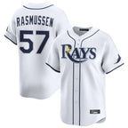 Silnrao T.Bay Rays #57 Drew Rasmussen Player White Home Limited Stitched Jerseys