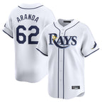 Silnrao T.Bay Rays #62 Jonathan Aranda Player White Home Limited Stitched Jerseys