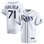Silnrao T.Bay Rays #71 Cole Sulser Player White Home Limited Stitched Jerseys
