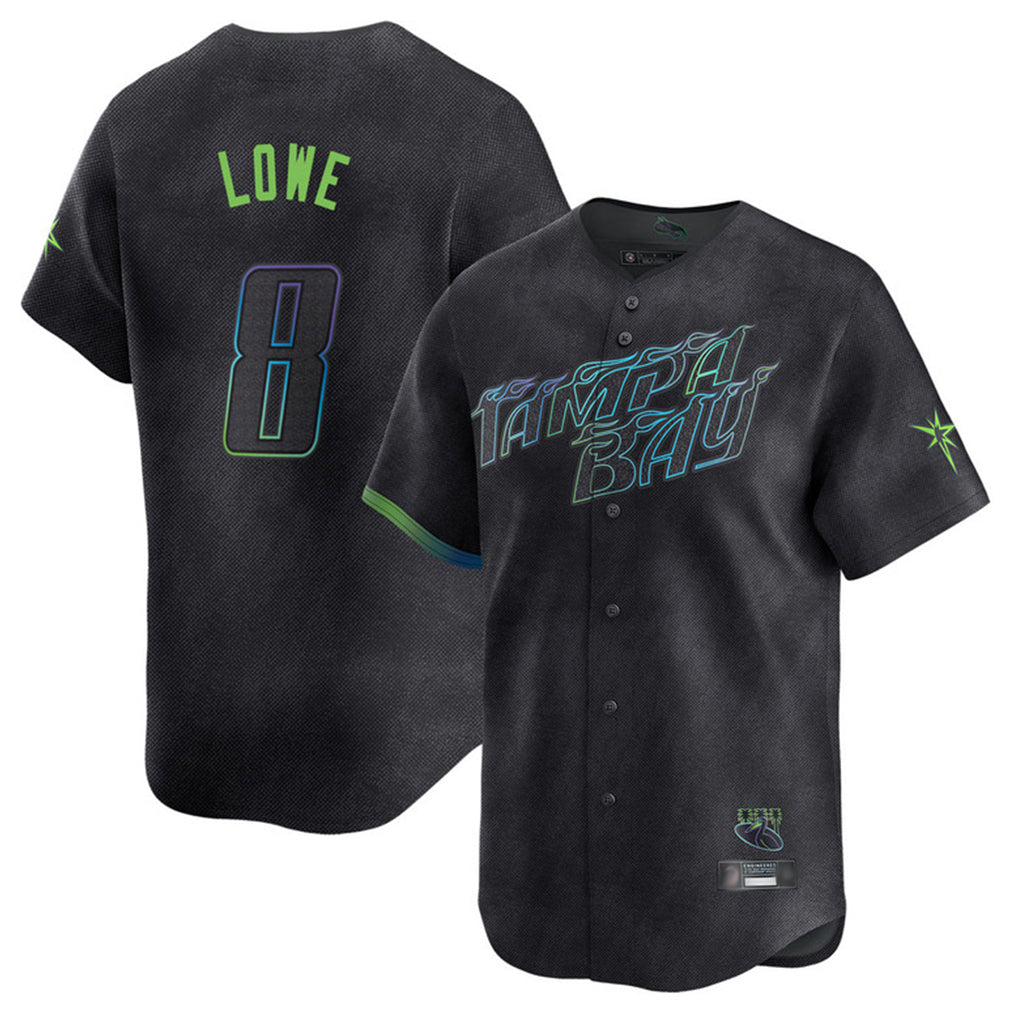 Silnrao T.Bay Rays #8 Brandon Lowe Player Black City Connect Home Limited Stitched Jerseys