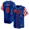 Silnrao T.Bay Rays #8 Brandon Lowe Player Royal 2025 Independence Day Vapor Premier Limited Stitched Jerseys