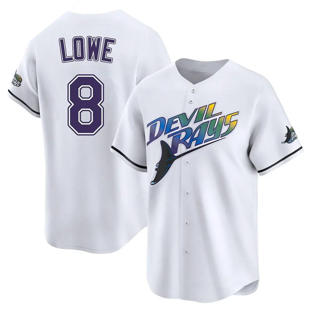 Silnrao T.Bay Rays #8 Brandon Lowe Player White City Connect Home Stitched Jerseys