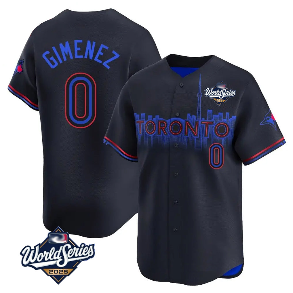 Silnrao T.Blue Jays #0 Andres Gimenez Player Black 2025 World Series City Connect Stitched Jerseys