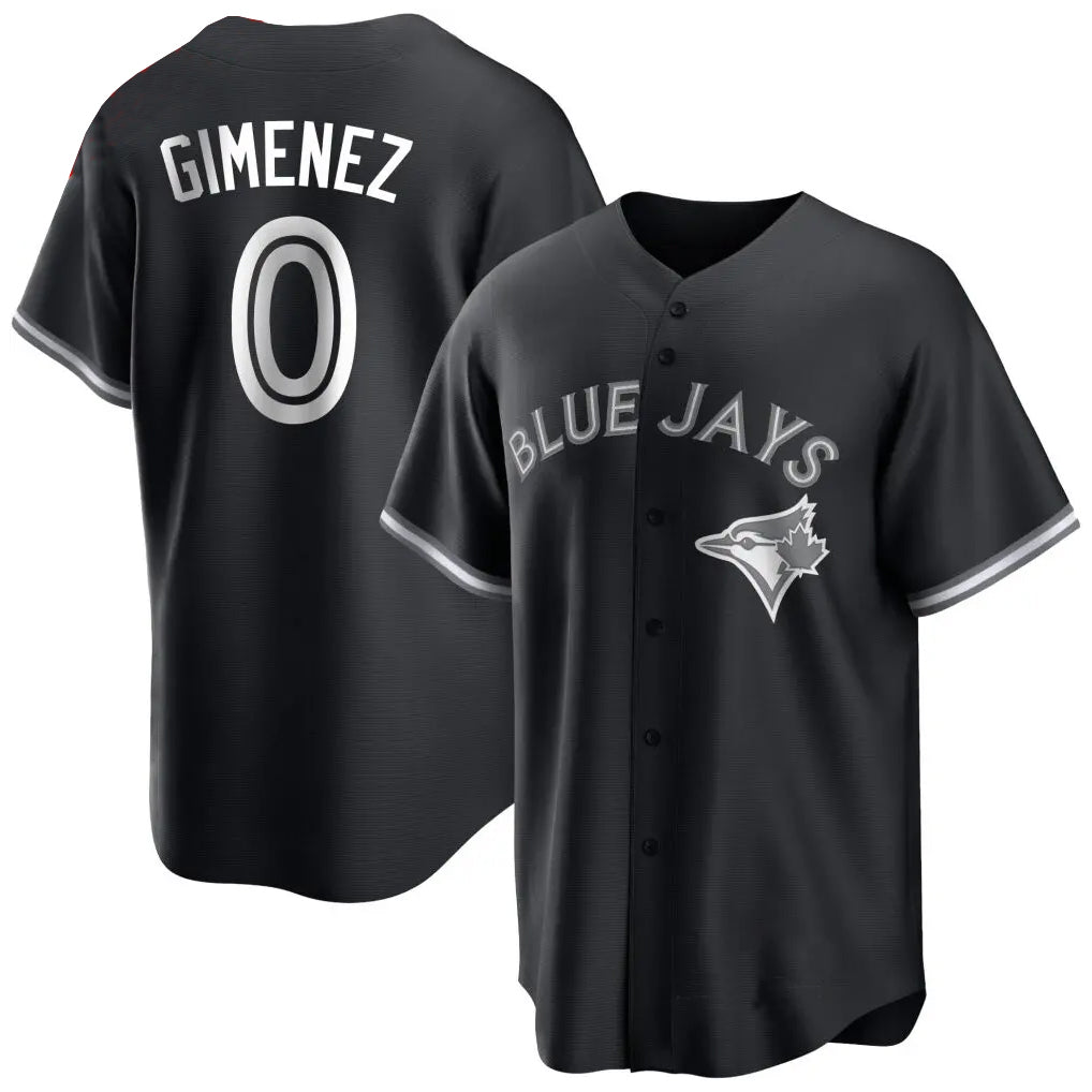 Silnrao T.Blue Jays #0 Andres Gimenez Player Black Home Game Stitched Jerseys