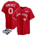 Silnrao T.Blue Jays #0 Andres Gimenez Player Red 2025 World Series Limited Stitched Jerseys