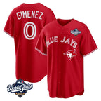 Silnrao T.Blue Jays #0 Andres Gimenez Player Red 2025 World Series Limited Stitched Jerseys