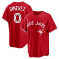Silnrao T.Blue Jays #0 Andres Gimenez Player Red Home Game Stitched Jerseys