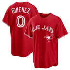 Silnrao T.Blue Jays #0 Andres Gimenez Player Red Home Game Stitched Jerseys