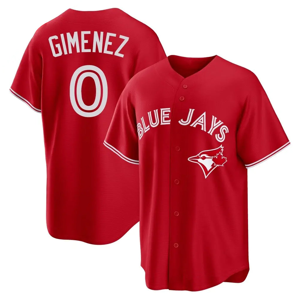 Silnrao T.Blue Jays #0 Andres Gimenez Player Red Home Game Stitched Jerseys