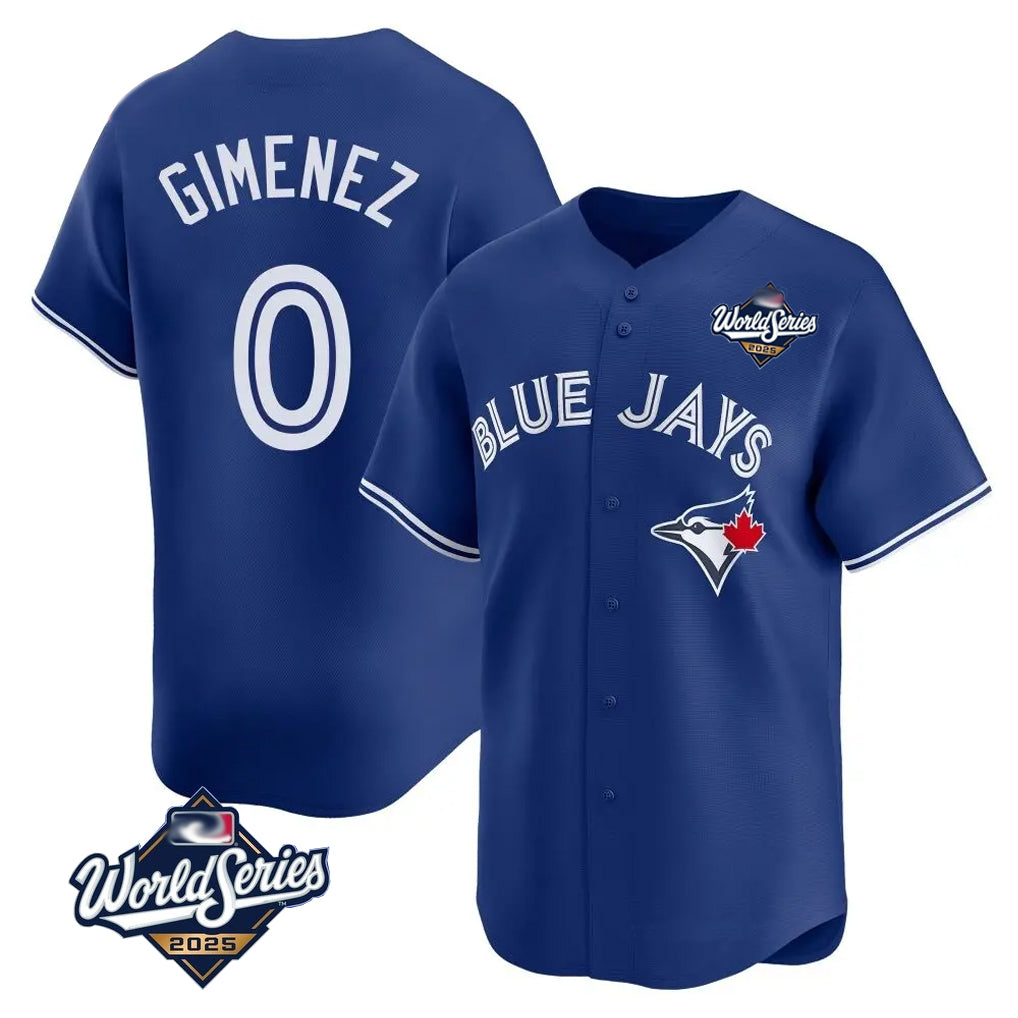 Silnrao T.Blue Jays #0 Andres Gimenez Player Royal 2025 World Series Limited Stitched Jerseys