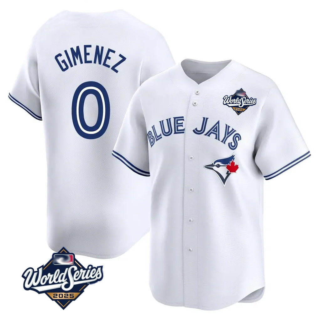 Silnrao T.Blue Jays #0 Andres Gimenez Player White 2025 World Series Limited Stitched Jerseys