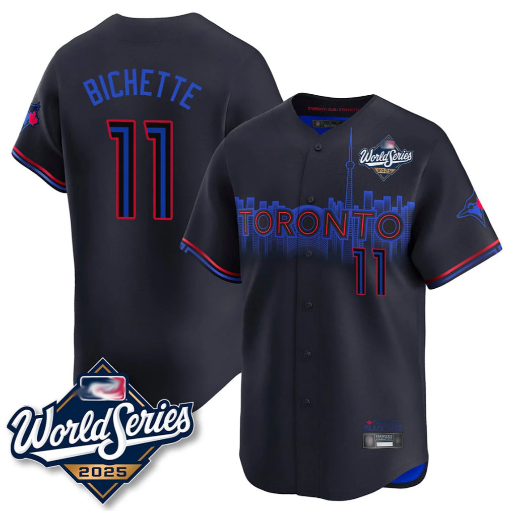 Silnrao T.Blue Jays #11 Bo Bichette Player Black 2025 World Series City Connect Limited Stitched Jerseys