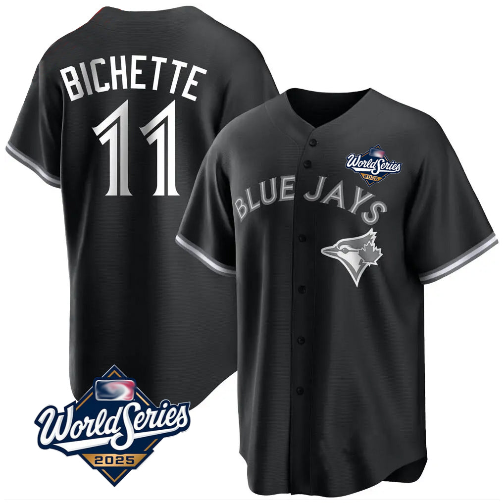 Silnrao T.Blue Jays #11 Bo Bichette Player Black 2025 World Series Game Stitched Jerseys