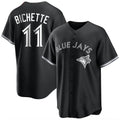 Silnrao T.Blue Jays #11 Bo Bichette Player Black Home Game Stitched Jerseys