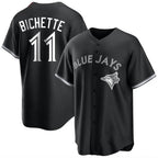 Silnrao T.Blue Jays #11 Bo Bichette Player Black Home Game Stitched Jerseys