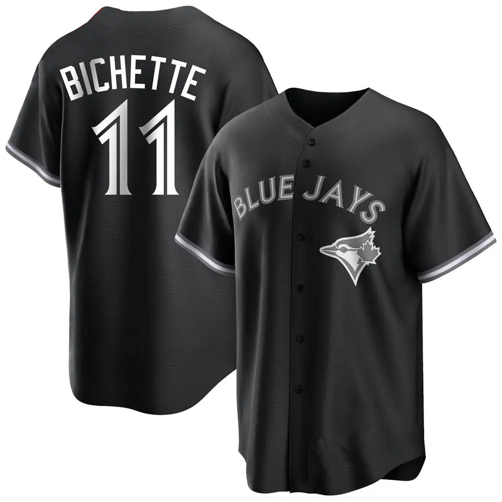 Silnrao T.Blue Jays #11 Bo Bichette Player Black Home Game Stitched Jerseys