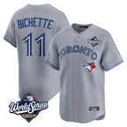 Silnrao T.Blue Jays #11 Bo Bichette Player Gray 2025 World Series Limited Home Stitched Jerseys